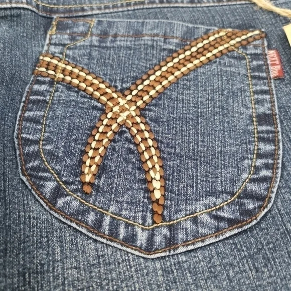 Next New Women's 13/14 Regular Boot Cut Blue Jeans Mid Rise with Embroidery - Picture 15 of 16